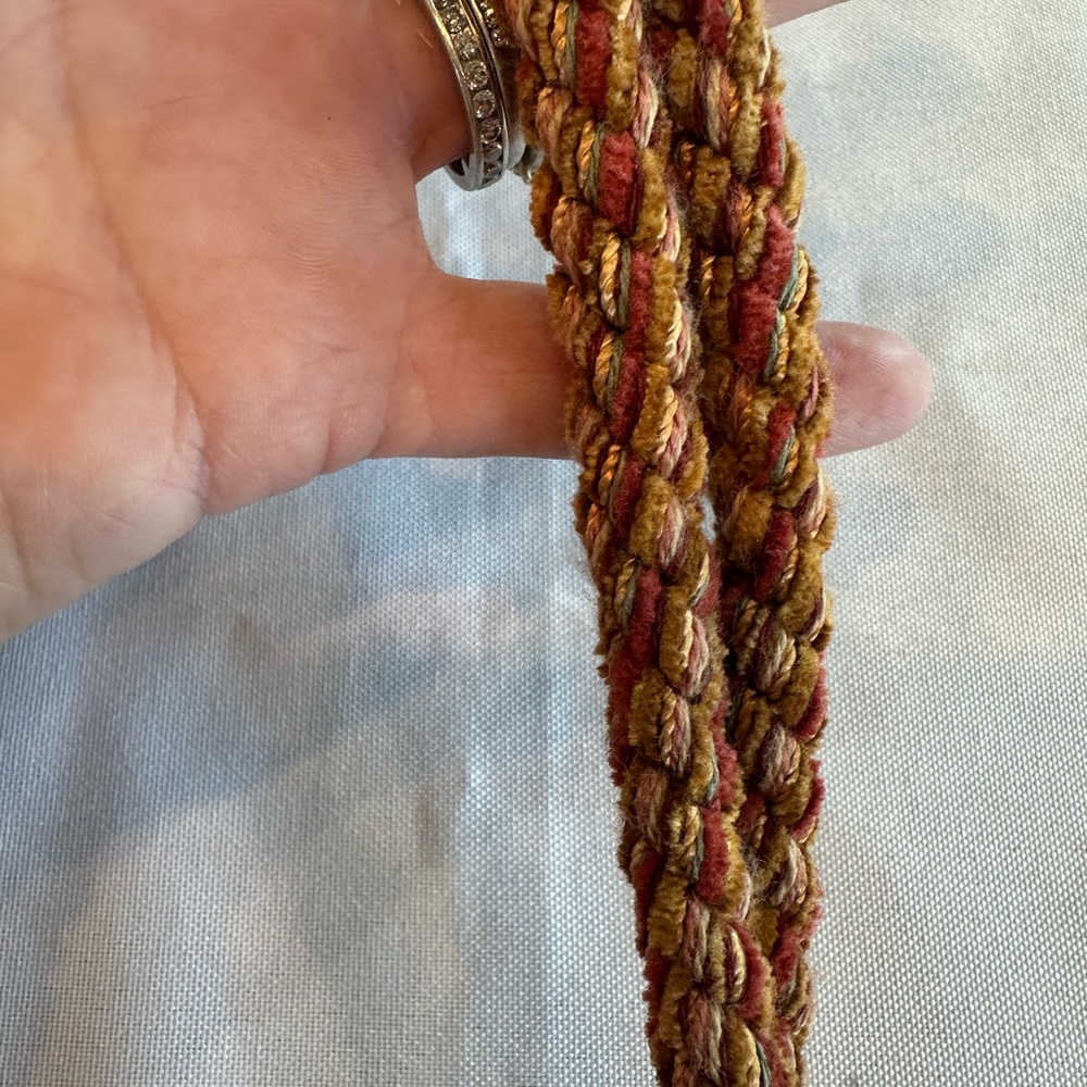 Stylish Maroon and Tan Zebra Tote Bag with Tassel Detail - Picture 5 of 10